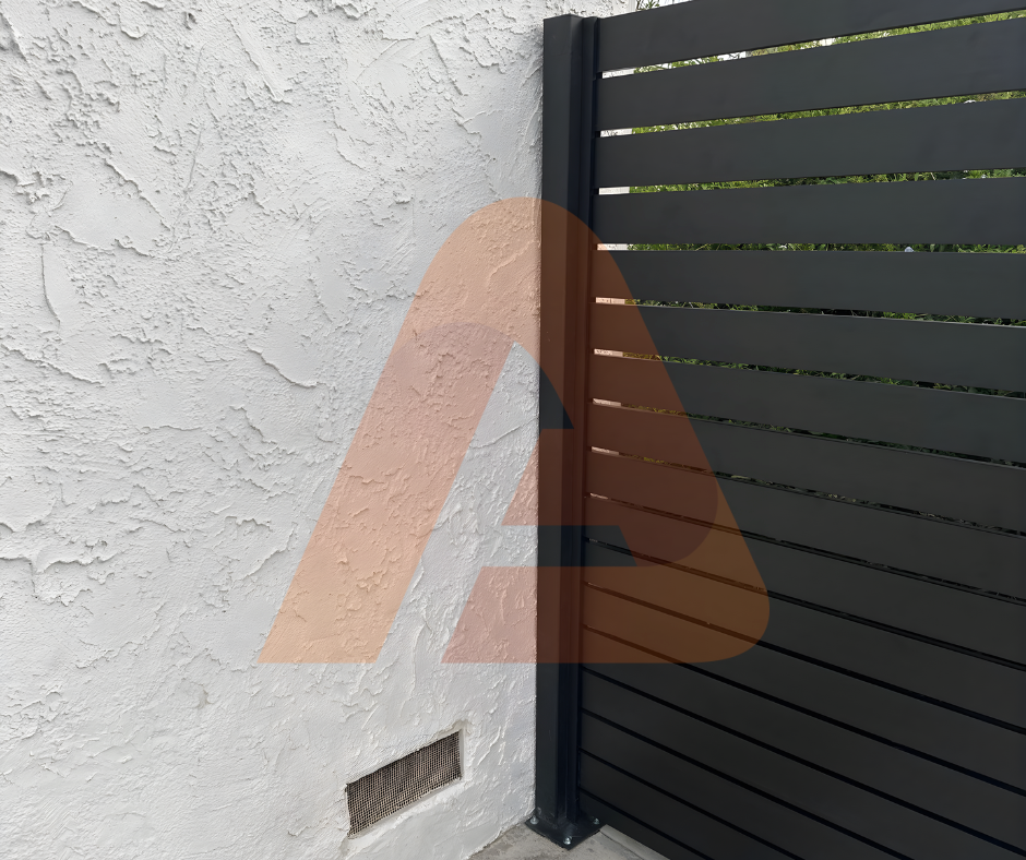 Slope transitions and aluminum fence panel adjustments