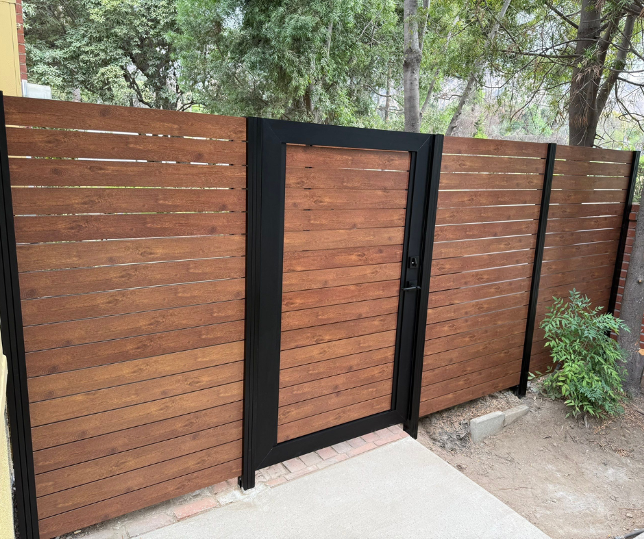 ALU40 Woodgrain Universal DIY 4 by 6 aluminum pedestrian gate