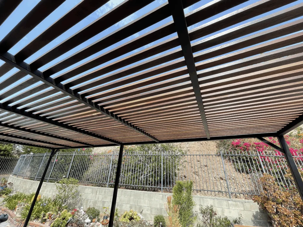 Aluminum slat roof pergola kit