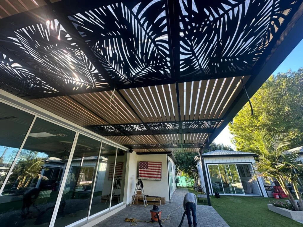Laser cut panel patio cover