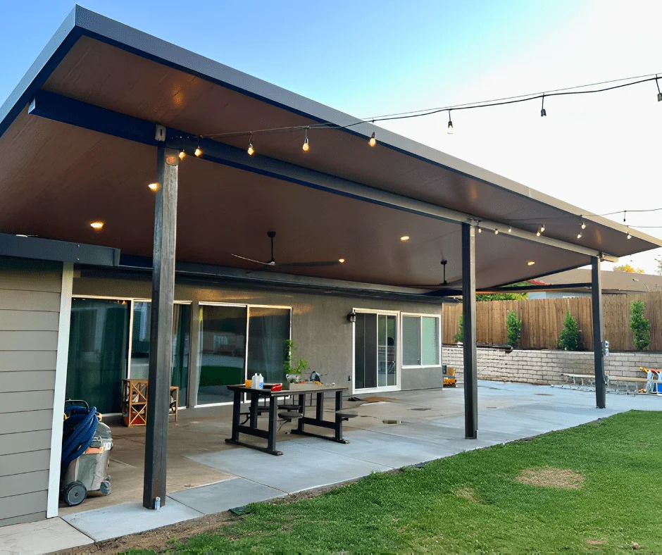 Solid roof pergola