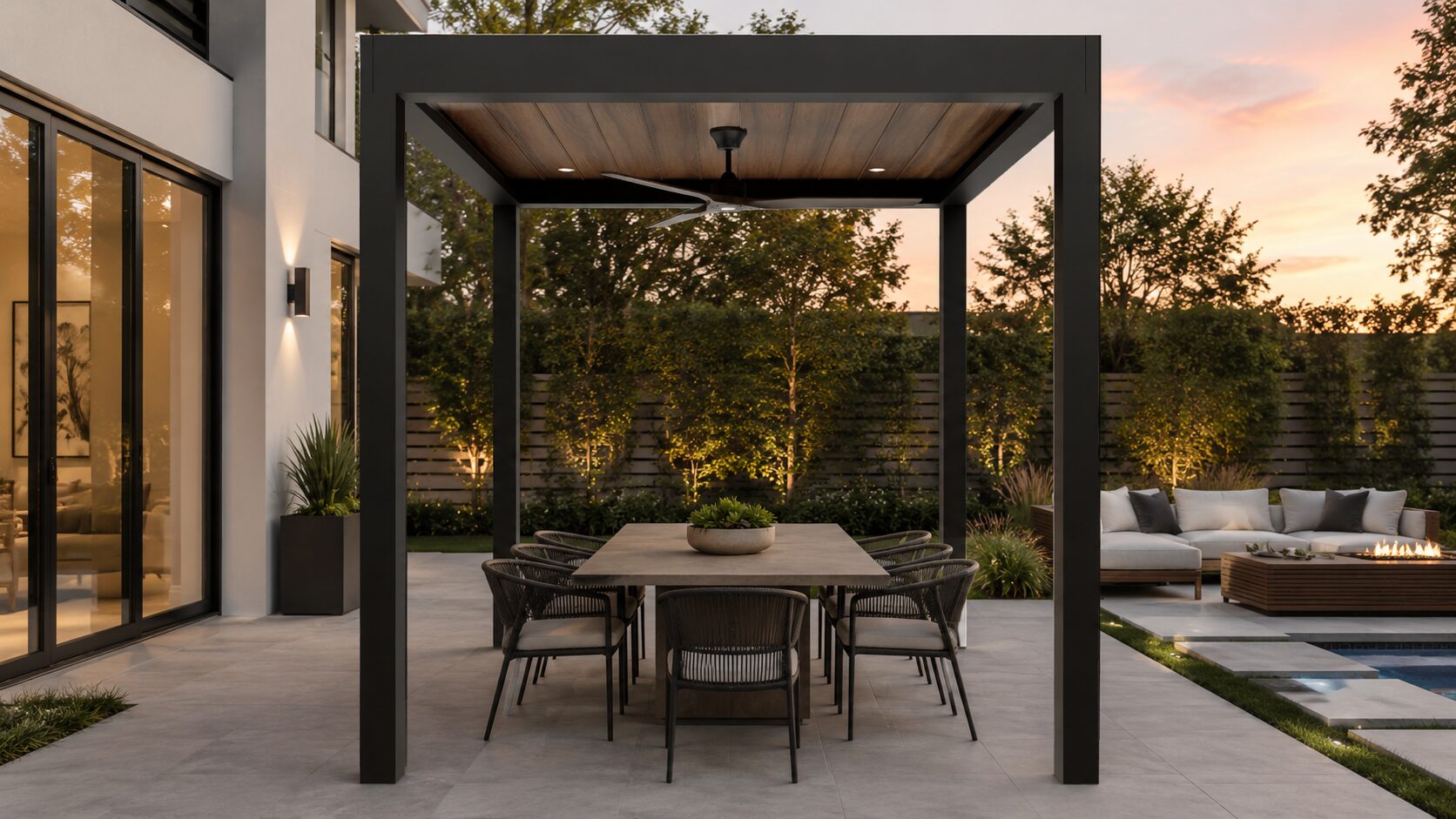 10 x 10 ft. insulated aluminum pergola package