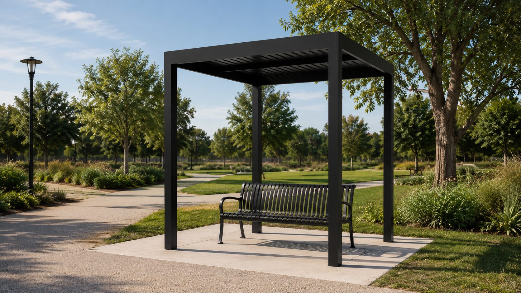 10 x 10 ft. aluminum slat roof pergola package