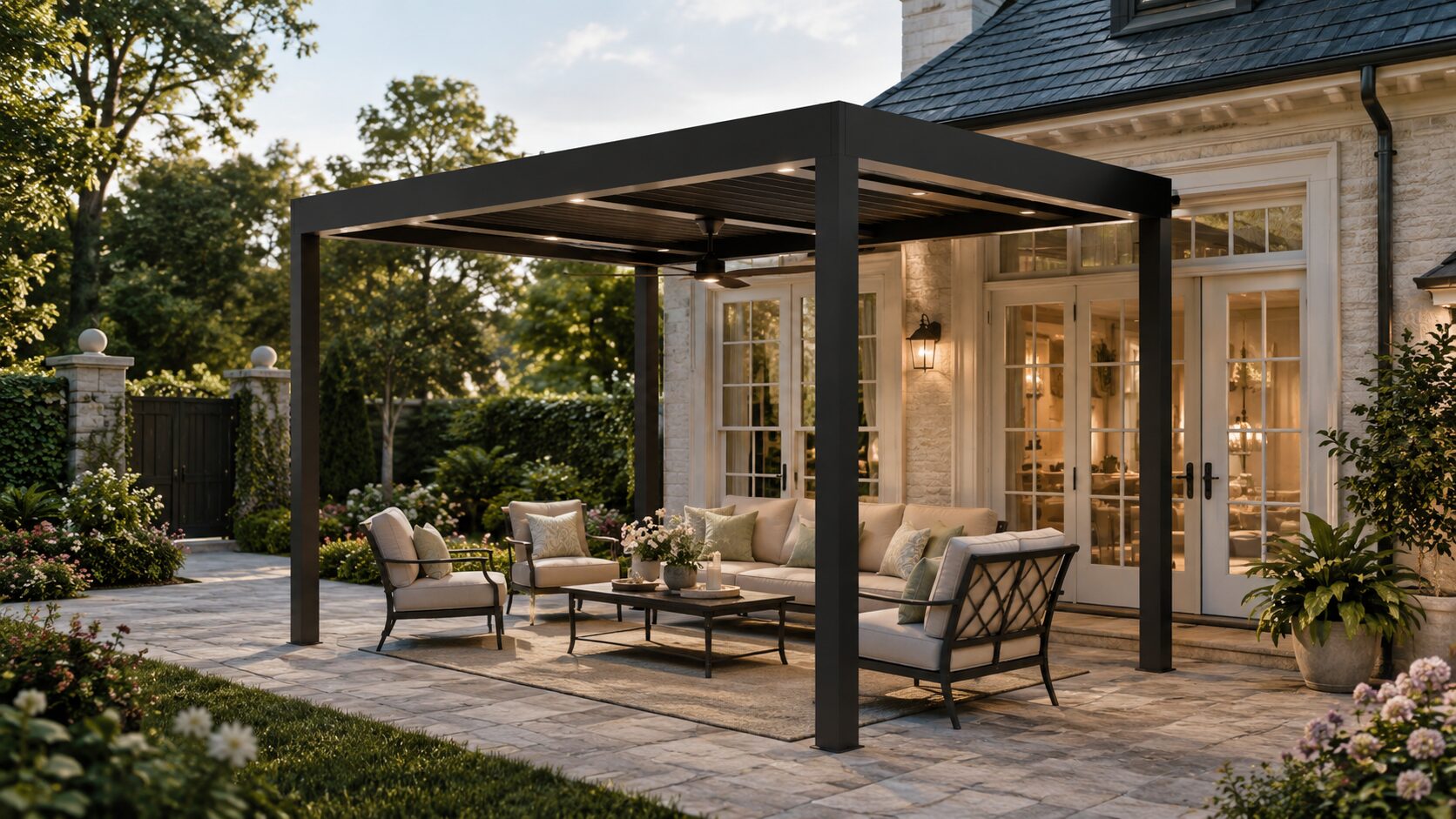 12 x 16 ft. automatic louver pergola package