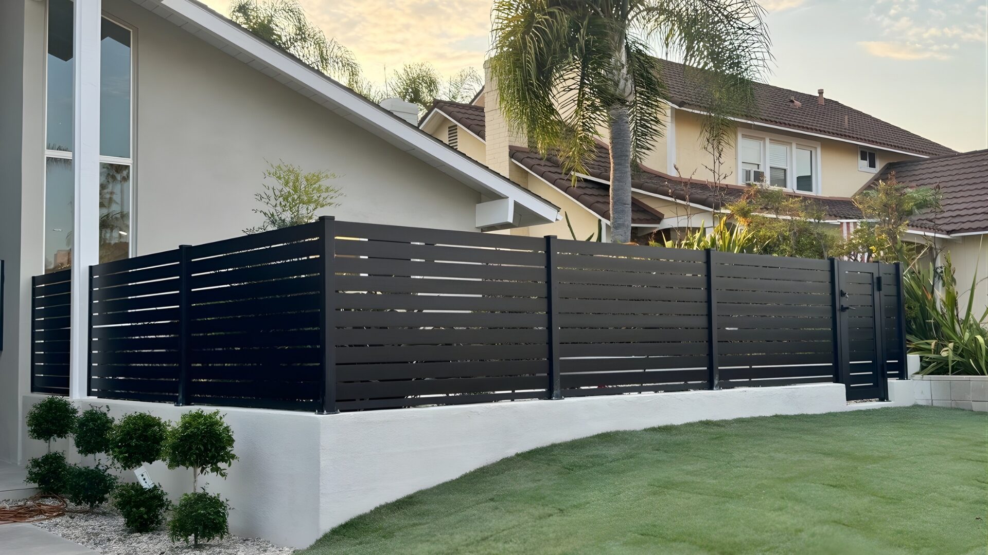After commercial outdoor area upgraded with aluminum systems