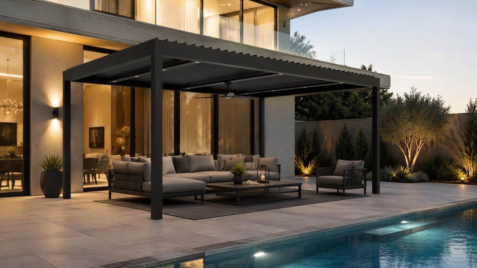 16 x 20 ft. automatic louver pergola package