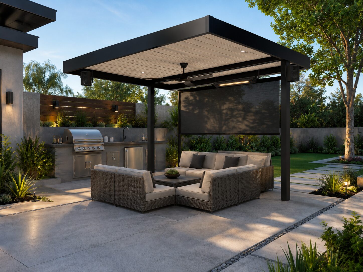 Cantilever aluminum patio cover kit with solid insulated roof panel