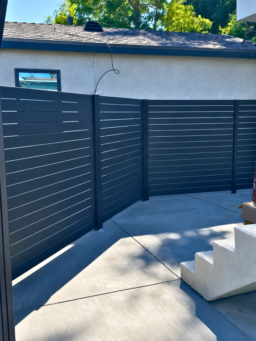 Modern architectural aluminum privacy fence