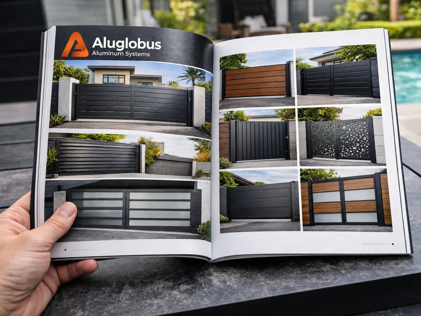 Choose an Aluglobus aluminum fence gate patio or cladding model