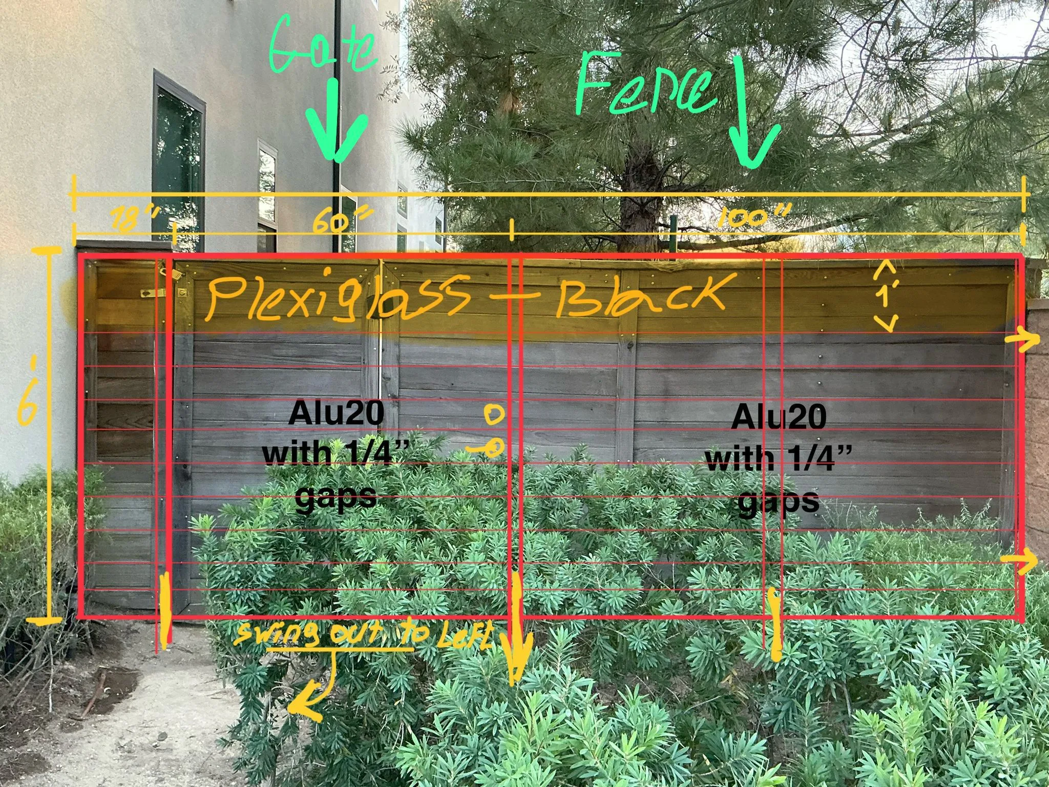 Mounting Detail Show posts, walls, slab, or attachment points.