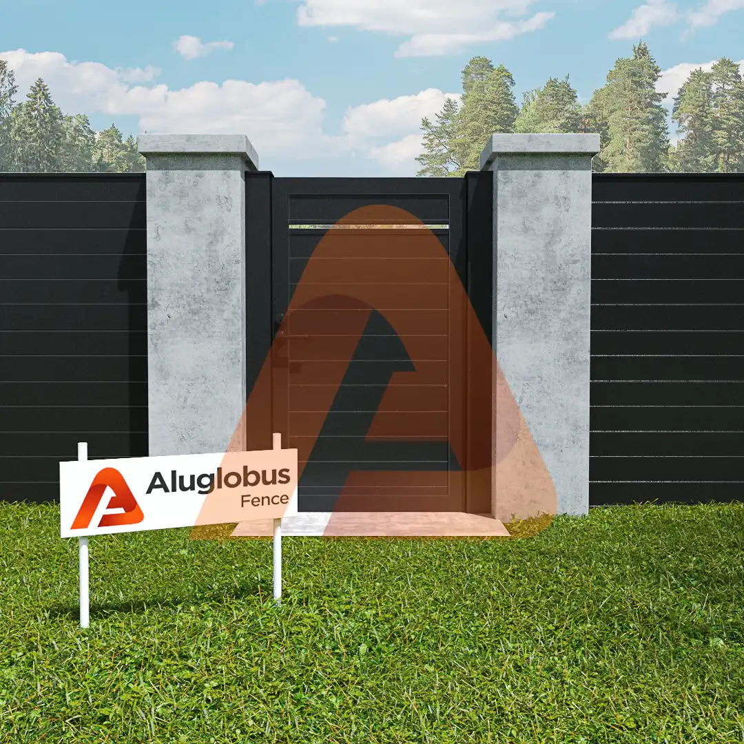 ALU60 Horizontal Pedestrian Gate Single Swing 1 | Alu 60 Horizontal Double Swing Pedestrian Gate | Aluglobusfence.com