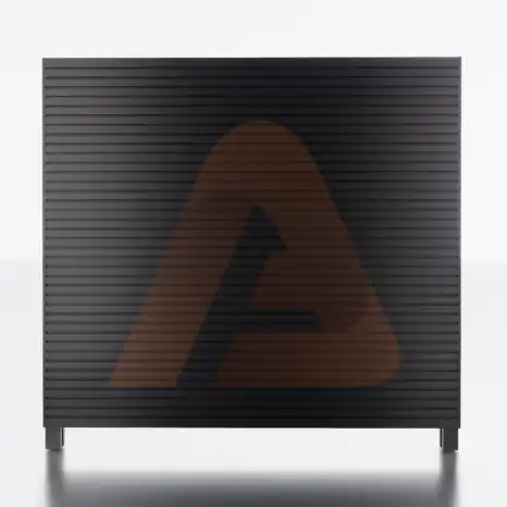Alu Fence Logo Cladding 120 Black Render | Alu Cladding Clad120 – Woodgrain Red Oak (Aluminum Cladding Panel) | Aluglobusfence.com